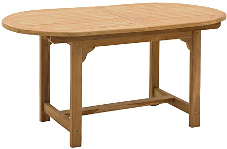 La Casa di Caesar Teakholz Tisch Riva Oval Ausziehtisch ca. 160/220 cm Gartenmöbel Teakmöbel Gartentisch Holztisch