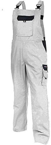 DASSY® Calais Zweifarbige Arbeitslatzhose - Größe 66 - WEIß/ZEMENTGRAU