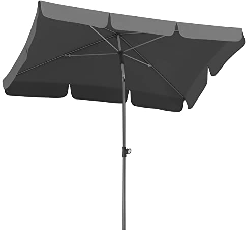 Schneider Locarno Parasol rectangulaire en acier et toile en polyester Anthracite 180 x 120 cm 718-15 2,3 kg