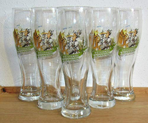 Erdinger - Vasos de Cerveza (6 Unidades de 0,5 L), Color marrón y Blanco