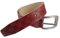 GMMH Ledergürtel im Karo Design, Echtes Leder, Unisex Gürtel, 35 mm breit, kariert, kürzbar, für Damen und Herren (110, rot braun)