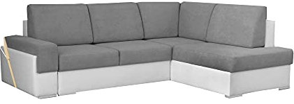 MOEBLO Ecksofa mit Schlaffunktion mit Bettkasten Sofa Couch L-Form Polstergarnitur Wohnlandschaft Polstersofa mit Ottomane Couchgranitur mit Bettfunktion - Aldo Mini (Rosa, Ecksofa Rechts)