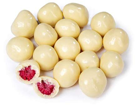 Naturkost Schulz - gefriergetrocknete Himbeeren in weißer Schokolade (500g)