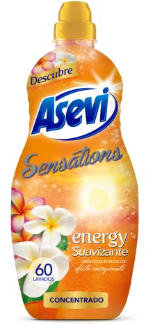 Asevi Suavizante para Ropa Sensations Energy - Suavizante Concentrado para Lavadora con Fragancia Energizante - Esencias Naturales - Suavidad Duradera para Todo Tipo de Tejidos - 60 Lavados