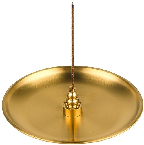 SLKIJDHFB Porte-encens 3 en 1, brûleur d'encens en Laiton avec récupérateur de Cendres en Alliage de 14 cm, idéal pour la Salle de Yoga, la Salle de méditation et Le Salon