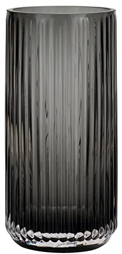TIMEFOTO Blumenvase, 19.1 cm, grau, verdickt, mundgeblasene Glasvase, rund, Vintage, gestreift, Flaschen für Bücherregal, Esstisch, Innenbereich, Büro, Konferenzraum, Arbeitsplatte, Zuhause