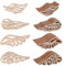 OLYCRAFT 80 Stück 4 Stile Natur Holzscheiben Engelsflügel Scheiben Holzflügel Aushöhlen Holz Verzierungen Holz Ornament Ausschnitte Holzausschnitte Streudeko Für Kunsthandwerk DIY Dekoration