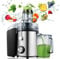 Juicer 800W Juicer Machine with 75MM Wide Mouth for Whole Fruit and Vegetables, Anti-slip Feet and Easy Cleaning, Stainless Steel Centrifugal Juicer with 2 Speeds, BPA Free