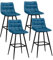 IDMarket - Lot de 4 tabourets de Bar Mady en Velours Bleu