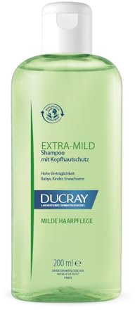 Ducray EXTRA-MILD, Kopfhautschutz Shampoo, dermatologische Haarpflege für Babys, Kinder und Erwachsene, besonders verträglich, klinisch getestet, 200 ml