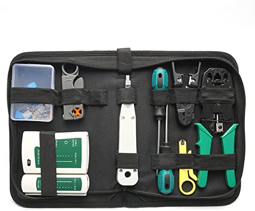 17 in 1 Profi Netzwerk Werkzeug Set, Lan Kabel Tester Reparaturwerkzeuge Diy Haushalt, Professionell Kabeltester Kit Patchkabel Computer Wartung für rj45 rj11 rj12
