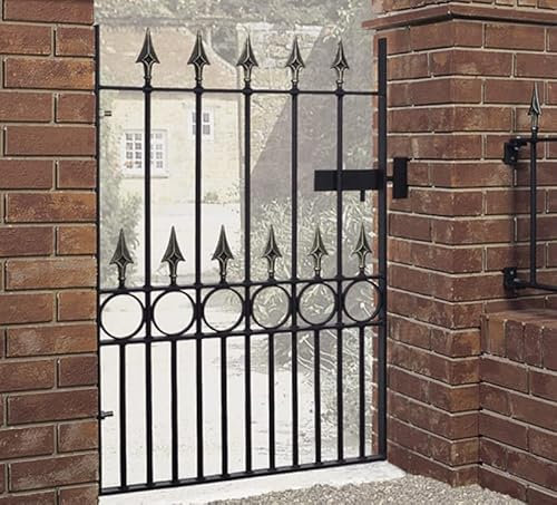 Balmoral Premium Range Spear Top Single Gate - Solid Steel - Fits Gap of 914 mm x 1168 mm High - Electro Galv./Black Powder Coated