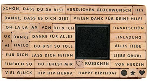 Stempelset Texte Deutsch, 33teilig