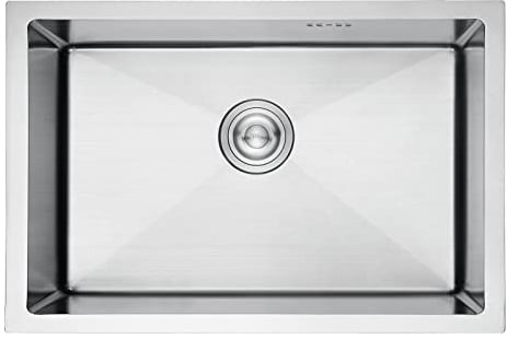 Ibergrif, M87044 Fregadero Cocina 70 x 44 cm, Fregadero Bajo Encimera o Sobre Encimera con Filtro de Drenaje, Acero Inoxidable