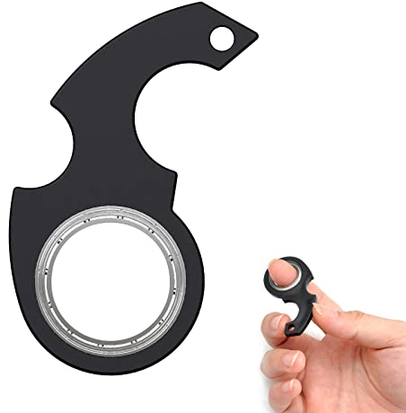 Schlüsselanhänger Spinner,Ringe Fidget Toys,Anti-Stress Fidget Spielzeugs,Fidget Schlüsselanhänger,Magische Fingerring Spielzeug,Sensory Fidget Toys für Kinder und Erwachsene(1 Stück Schwarz)