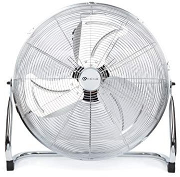 PureMate 14 Chrome Gym Floor Fan with 3 Speeds and Adjustable Fan Head, Portable Floor Standing Fan with Powerful Circulation for home, Garage, Shop and Office