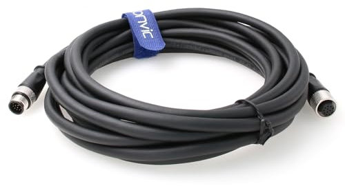 Eonvic Cavo flessibile M12 A-Code 12 pin maschio a femmina, per attuatori di fotocamere Cognex, sensori, bus di campo Ethernet industriale (5 m)