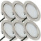 Rolux 6er Set LED Möbeleinbauleuchte Emma 12V 3W Warmweiß 3000K | Ultra flach Ø65mm Einbaustrahler | 180lm | inkl. LED Trafo & Mini-Verteiler | Für Möbel, Küche, Schrank | Einfache Montage, IP20