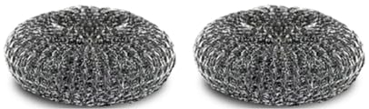 Robuste Edelstahl-Wolle-Grill-Reinigungsschrubber Pads, Ersatzbürstenkopf aus Stahlwolle, 2 Stück