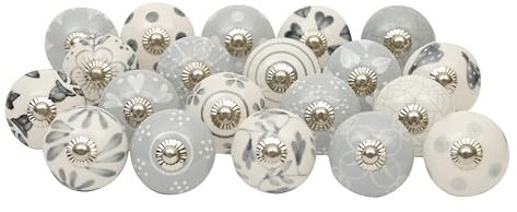 Shyamvun Cabinet Knobs Assorted Multicolor Ceramic Pull Handles for Kitchen Cupboard Wardrobe - Decorative Furniture Knob for Bedroom - Pack of 6