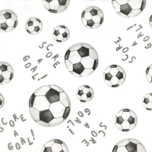 Serviette Motivserviette - Motiv: Score a Goal - Fußball Fußbälle- Lunch 33x33cm 20 Stück