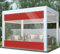 SDLLG Transparent Pavillonplane Gartenplane mit Ösen PVC Winddicht Vorhang 0.5mm Wasserdichter Plane Trennvorhang für Draussen Terrassen Garten Balkon 3x3.4m(HxL) Rot