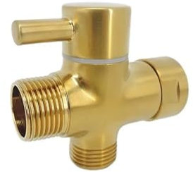 Valvula Desviadora 3 Vias Adaptador T for grifo de agua, válvula de acero inoxidable chapada en oro de 3 vías, desviador, separador de latón, cabezal de ducha en T (Color : G7 8)