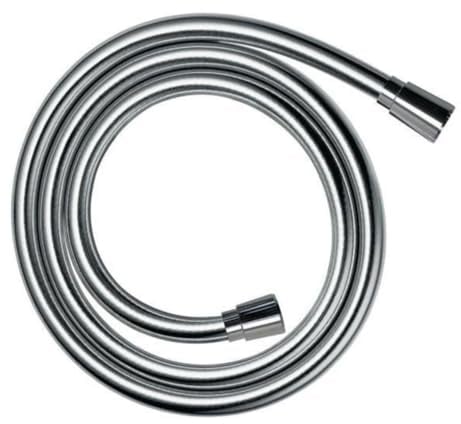 Schlafer 806090 | Flexo de ducha 1,2 metros Flexo de ducha universal PVC antigiro Conexión estándar 1/2 Conexiones de latón Flexible Antitorsión Antilegionella Lux Plata