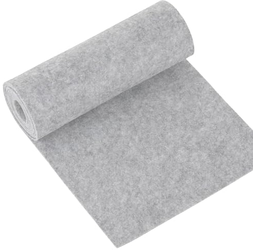 Filzrolle Filzstoff, 30x250cm Filz Meterware Polyester Filz Taschenfilz Hellgrau Filzstoff Filz zum Basteln für DIY Aufbewahrungstasche Dekofilz für DIY Handwerken Patchwork Nähen filzstoff