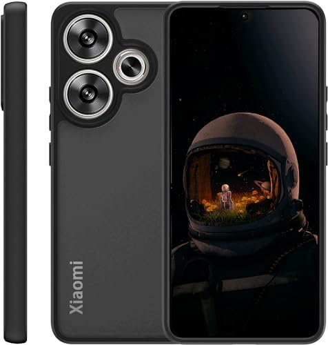 zZjoOoj Coque Mat pour Xiaomi Poco F6, Étui Housse Arrière Translucide Givrée Fine, Anti-Empreintes Digitales (Noir)