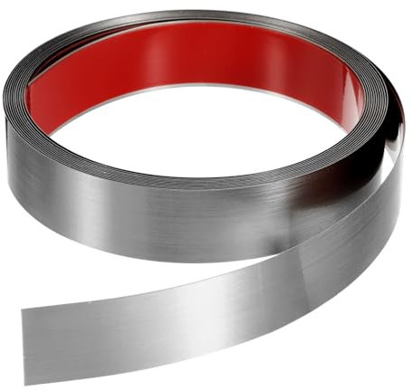 QUARKZMAN 16,4 ft x 1,18 Wandverkleidung zum Aufkleben und Anbringen von Rahmen, selbstklebende Edelstahlleiste mit gebürstetem Finish für Wand, Decke, Schrank, Fliesenkante, Silber