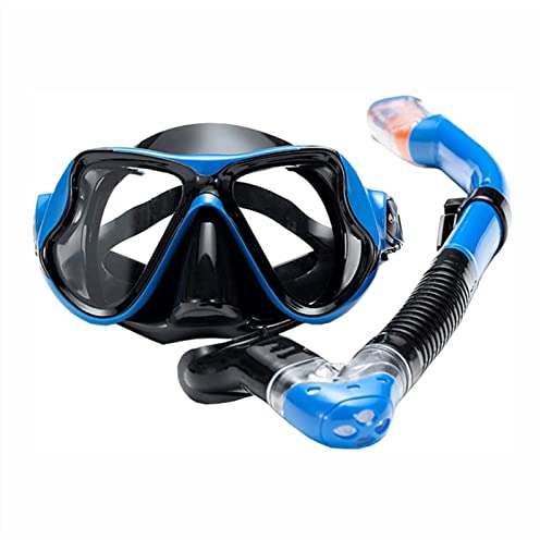 Tauchmasken Tauchmaske für Erwachsene, Schutzbrille gegen Ersticken durch Wasser, komplett trockener Schnorchel, 2-teiliges Set mit Schwimmbrillen mit Silikonversiegelung