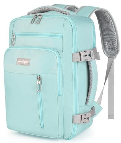 YOKGO Bagage Cabine 40x20x25 pour Ryanair Sac à Dos Voyage Cabine Avion 20L Femme Homme sous Siège Bagage à Main Petit,Sac de Voyage Ordinateur Portable 15.6 pour Easyjet Vueling Wizz Air(Bleu-Vert)