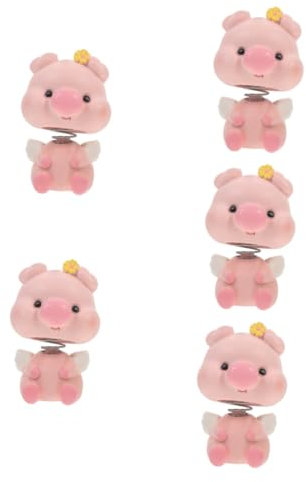 UPKOCH 5stücke Dashboard Deko Pig Figurine Wackelkopf Auto Ornament Niedliche Harz Statue Für Innenraum Wohnzimmer Geschenkidee Für Autoliebhaber Einzigartige Dekoration Für Auto Und