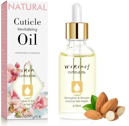 Nail Cuticle Oil for Nail Care - Almond Cuticle Oil with Organic Vitamin E & B, Cuticle Oil for Nails, Nail Oil Soothe Moisturize with Dropper Design to Prevent Nail Cracking and Dry