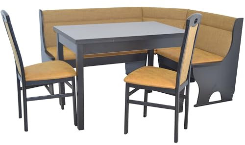 moebel direkt online Eckbankgruppe (4teilig) Zac schwarz/gelb