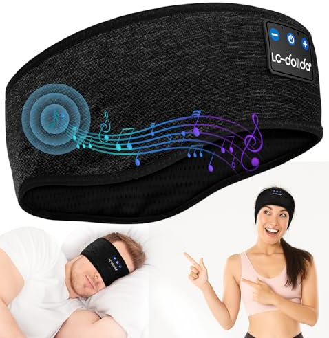 Schlafkopfhörer Bluetooth 5.4, Schlaf Stirnband Kopfhörer Headband Schlafmaske, Sportskopfhörer Musik schlafen Stirnband für Sport Training, Joggen, Yoga, Reisen