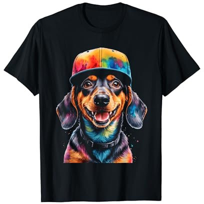 Dackel Snapback Cap Dachshund Hund Tier Design Print T-Shirt