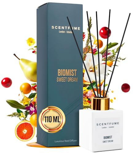 Scentfume® Raumdüfte | 110 ml | Diffusor mit Stäbchen, angenehmer Raumduft mit | Birne, Mandarine, Orange & Rote Beeren | Lang anhaltender Duft für jedes Zimmer, für eine frische Atmosphäre