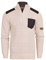 Bench Mens 1/4 Zip Jumper Fleece Lined Warm Winter Pullover Funnel Neck Premium Quarter Zip Sweater Knitwear Ecru Marl L