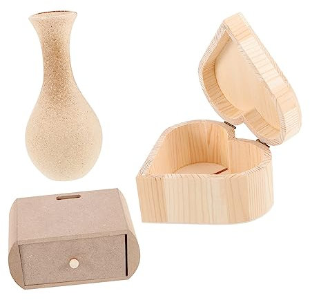 PHENOFICE Bastelmaterialien Für Kinder Diy-schmuckkästchen Aus Holz Handgefertigtes Schmuckkästchen Kreatives Schmuckkästchen Aus Holz Individuelle Diy-schmuckschatulle Wohndekoration