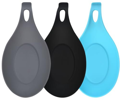 MUNSKT 3PCS Repose Cuillère Cuisine, Cuillere en Silicone, pour Bois, Fer à Repasser, Thé,Articles de Articles Table,pour la le Salon, etc
