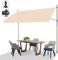 LEADZM Klemmmarkise,Balkon Markise ohne Bohren,300 x 150 cm,mit Handkurbel,Wasserdicht,Sonnenschutz,UV-beständig,Höhenverstellbar,für Terrasse,Balkon,Garten,Laden,Beige,Khaki