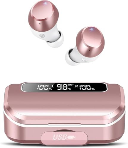 Lekaby Kopfhörer Kabellos Bluetooth, in Ear Kopfhörer Kabellos Bluetooth 5.3 mit HD Mic, Herausragender Sound, 128 Std Spielzeit, Comfort Fit, Dual LED-Anzeige, IP7 Wasserdicht Ohrhörer