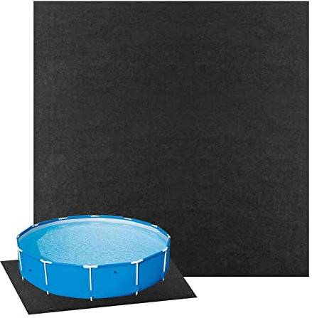 Tappetino per piscina, 4 x 4 m, impermeabile, in feltro, per piscine fuori terra, vasca idromassaggio, copertura rotonda per piscina, tappeto assorbente, resistente e antiscivolo
