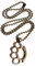 Stainless Steel Knuckle Duster (45mm x 28mm) Necklace on a 60 cm Stainless Steel Ball Chain in a Velvet Gift Bag