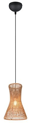 lightling Vivienne Pendelleuchte, einflammige Hängeleuchte, Ø Schirm 20 cm, Höhe: verstellbar bis 150 cm, Schirm aus Papier, exkl. 1 x E27, max: 10W, braun
