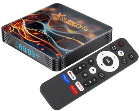 GREVA 8K Android 14.0 TV Box 2025, Android Box 2 Go RAM 32 Go ROM Puces RK3518, Double Wi-FI 6 2,4 GHz/5 GHz Bluetooth 5.0 USB 3.0 Ethernet LAN HDR10 3D HD Smart TV Box Android Solutions Streaming