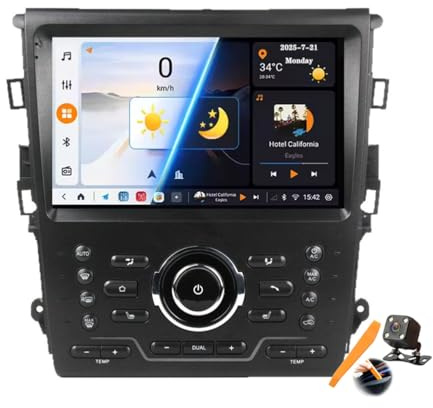 M6 pro3,YLOXFW Android 15.0 Navi 2 DIN Stereo Ersatz für Mondeo 2013-2019 Autoradio Sat GPS Navigation 9 Zoll Cartablet DVD Multimedia Player FM BT Receiver mit Android Auto Carplay