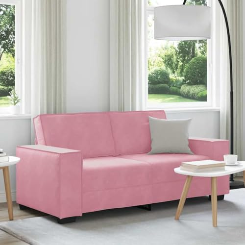 Refined 2-Sitzer-Sofa Rosa 140 cm Couch Gartensofa Samt